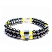 Magnet Clasp - 18cm Hematite Stone Beaded Bracelet